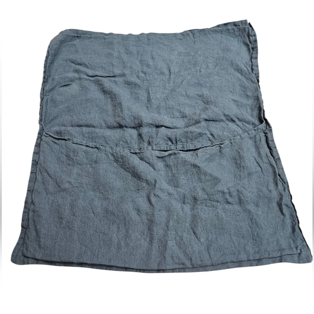CB2 European Flax Linen Pillow Sham Dark Teal 26x26 Inches Pillow Case